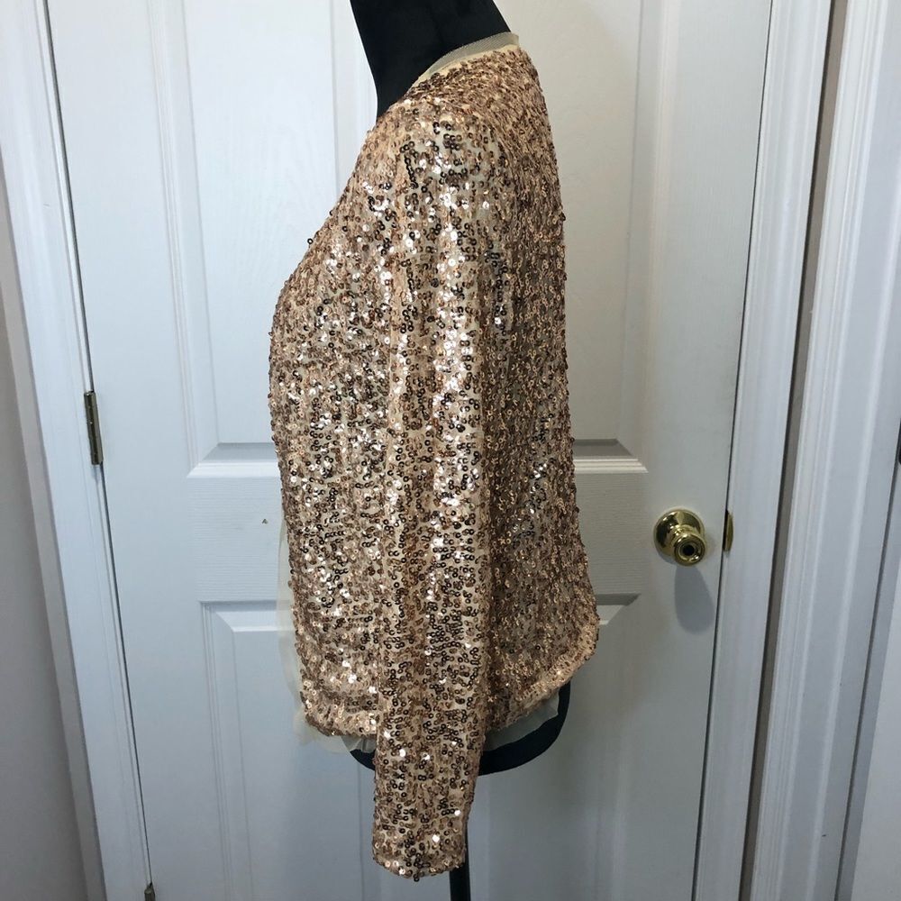 Rain gold sequin and tulle long sleeve jacket size small - Picture 7 of 10